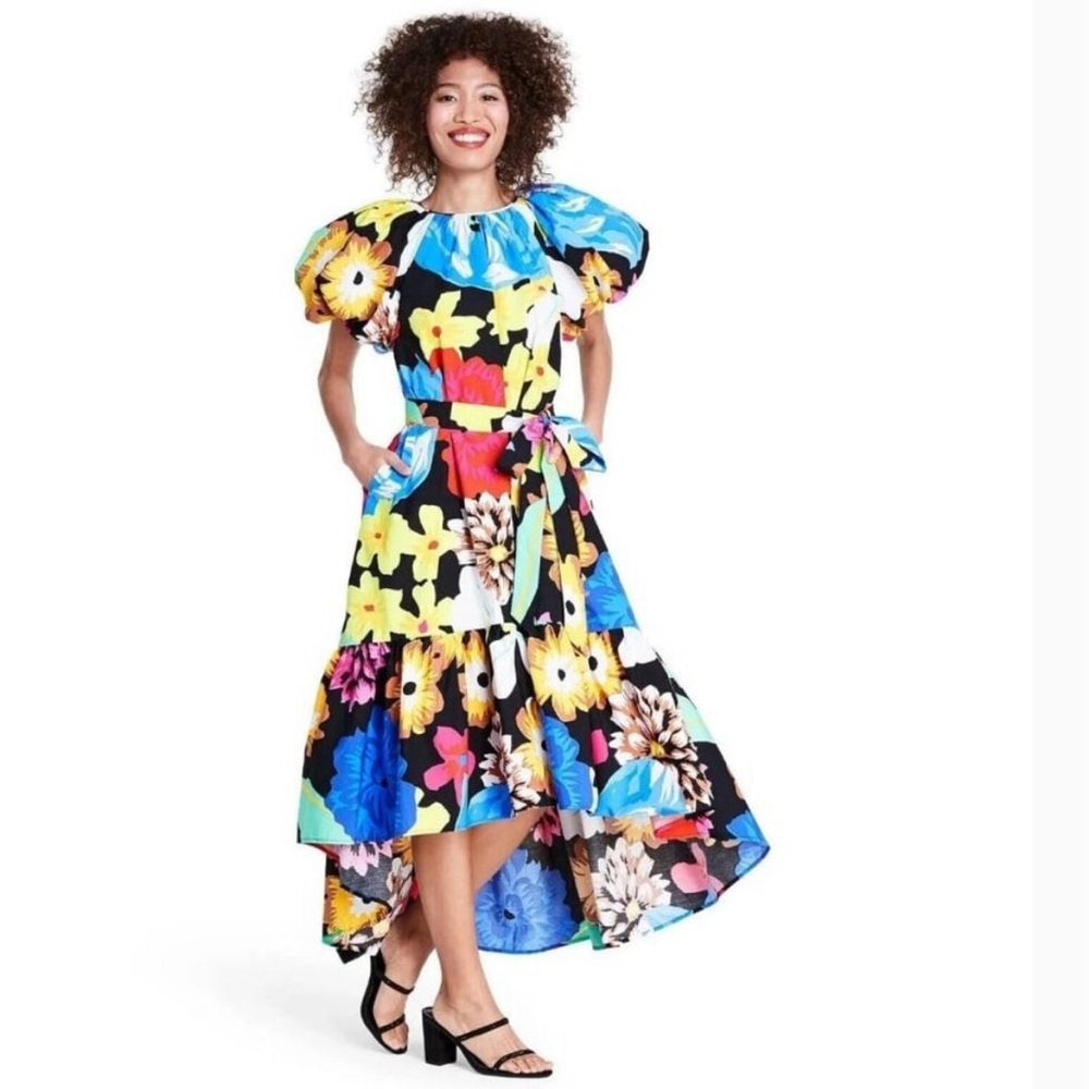 Christopher John Rogers Size small, midi high-low dress; short puffy